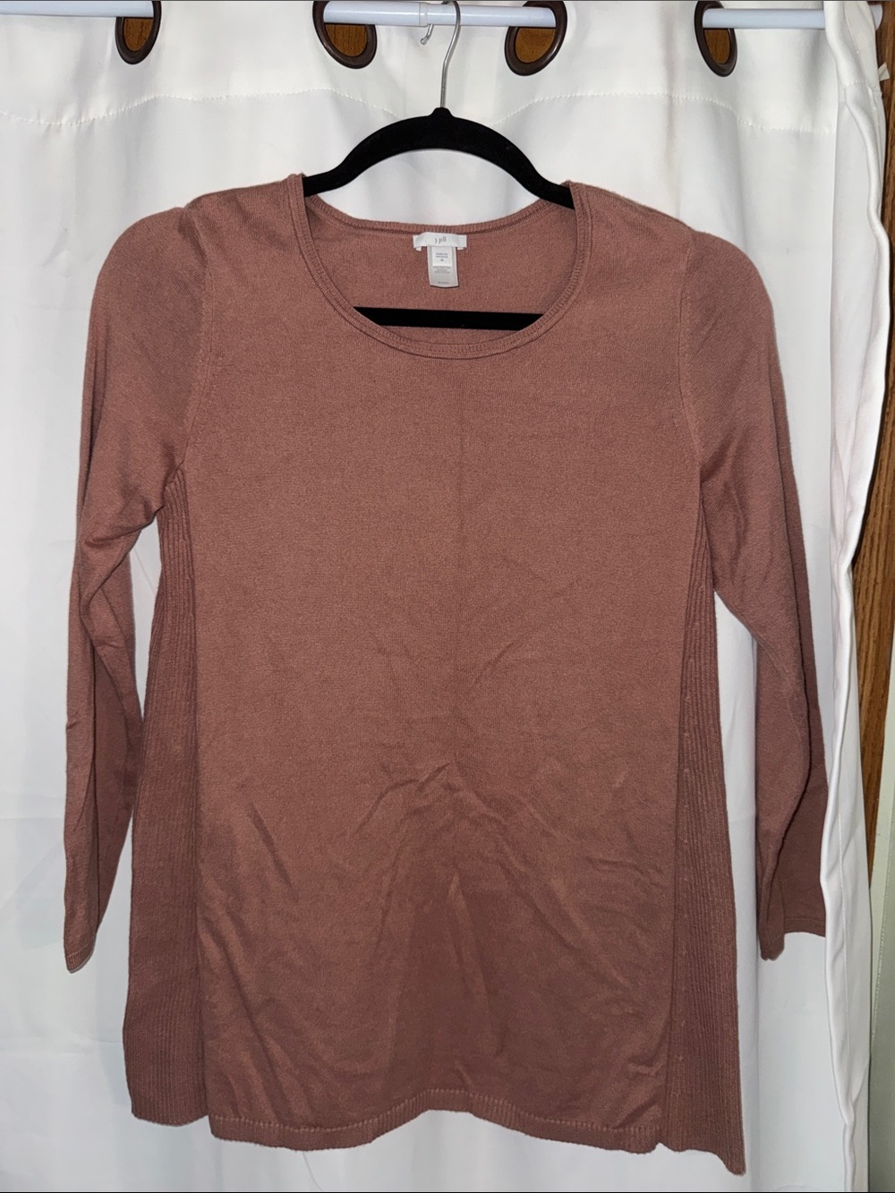 J Jill Long Sleeve Scoop Neck Tunic Sweater - Dusty Rose Size Medium